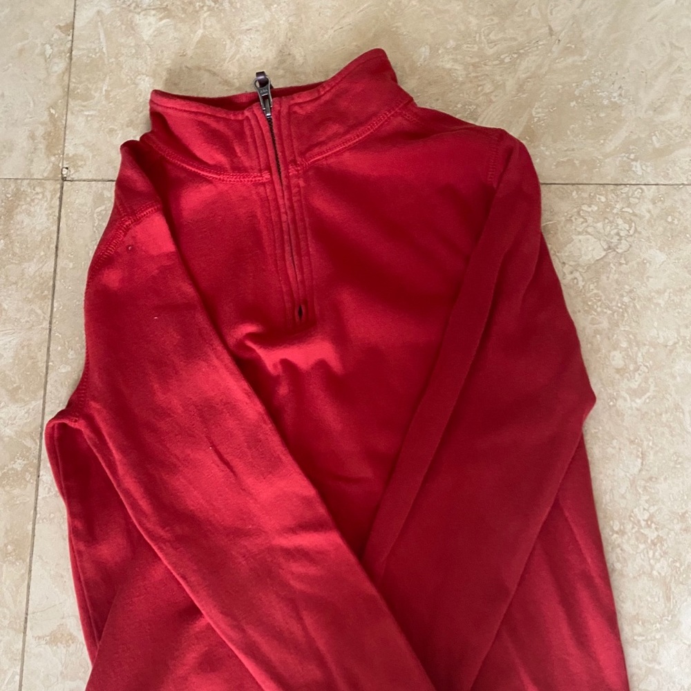 Red jcrew crew cuts 3/4 zip pullover